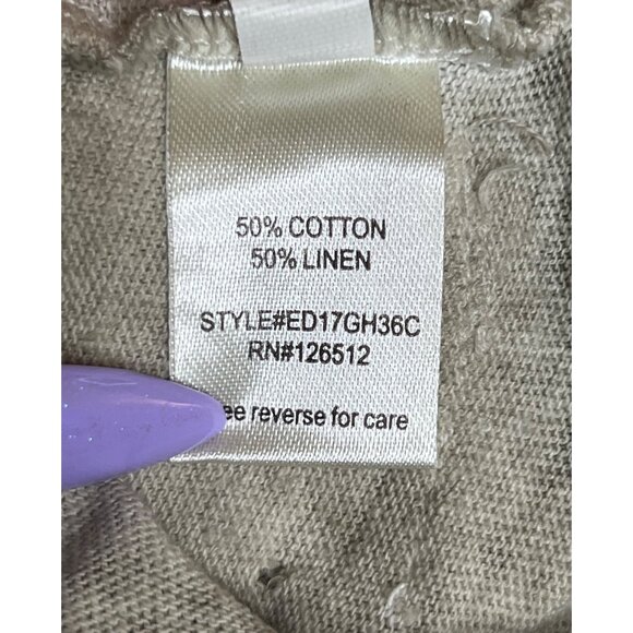 Aratta Silent Journey Linen T Shirt Size Xs Extra Small Green Floral Applique - Picture 5 of 7